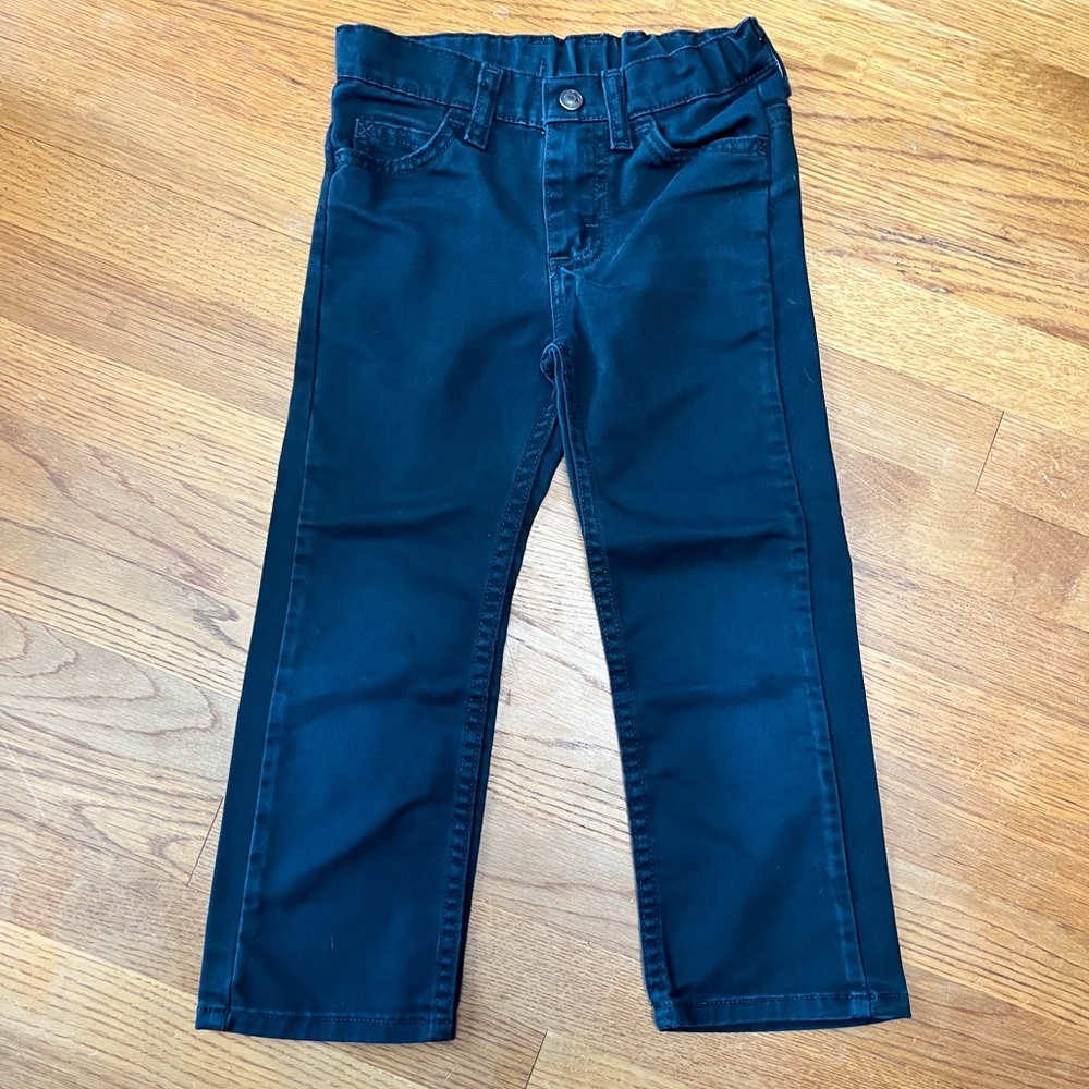 Wrangler adjustable waist boys chino pants in black